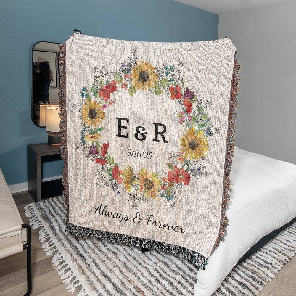 Personalized Wedding Anniversary Blanket | Customizable Keepsake for Y