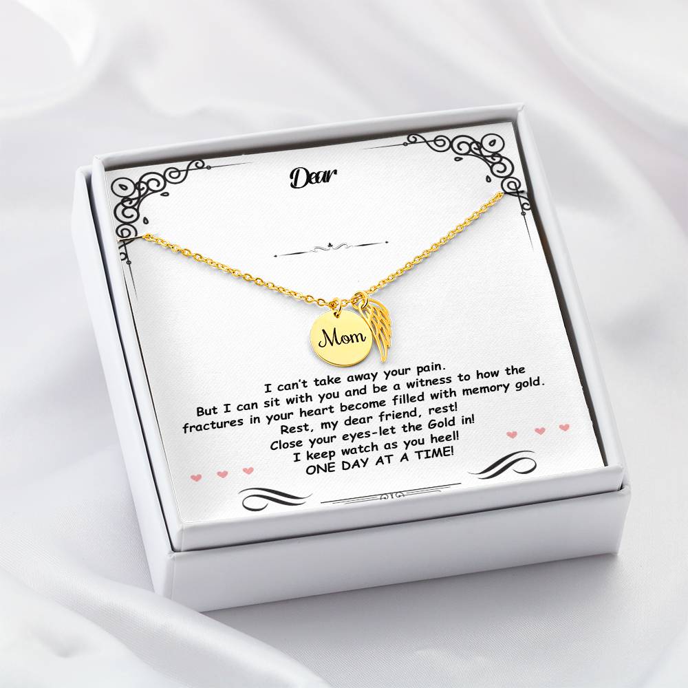 MOM Memorial Necklace with Wings-Angel Wings Necklace
