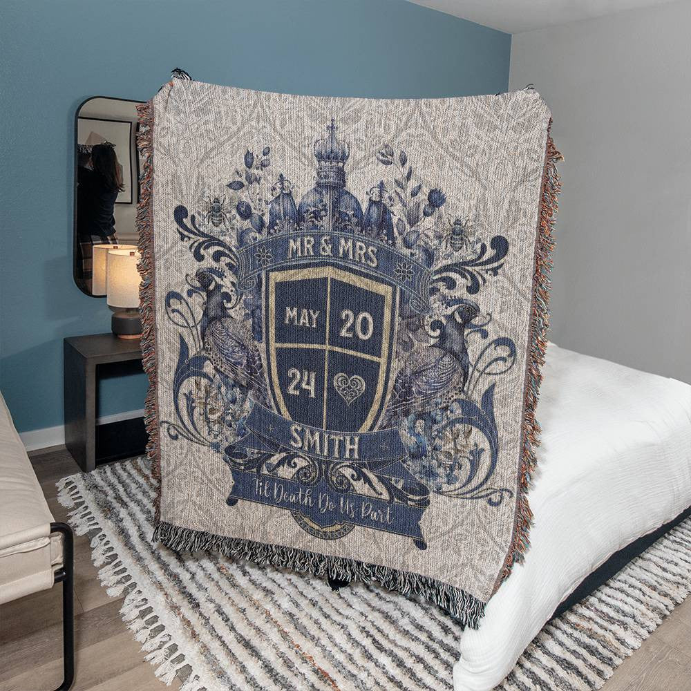 Perfect Wedding or Anniversary Gift-Customizable Antique Look Woven Bl